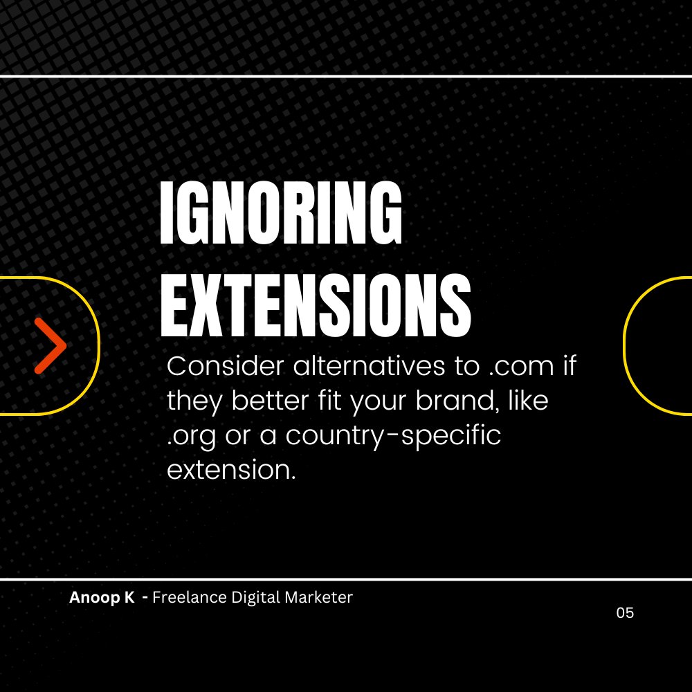 Leademyx's tweet image. 🚨 Choosing a domain name? Avoid these 5 common mistakes:

❤️ FOLLOW me for more Digital Marketing insights and updates!
♻️ REPOST to help others!

#DomainName #DomainSelection #Startups #Marketing #DigitalMarketing #ClicksandLead