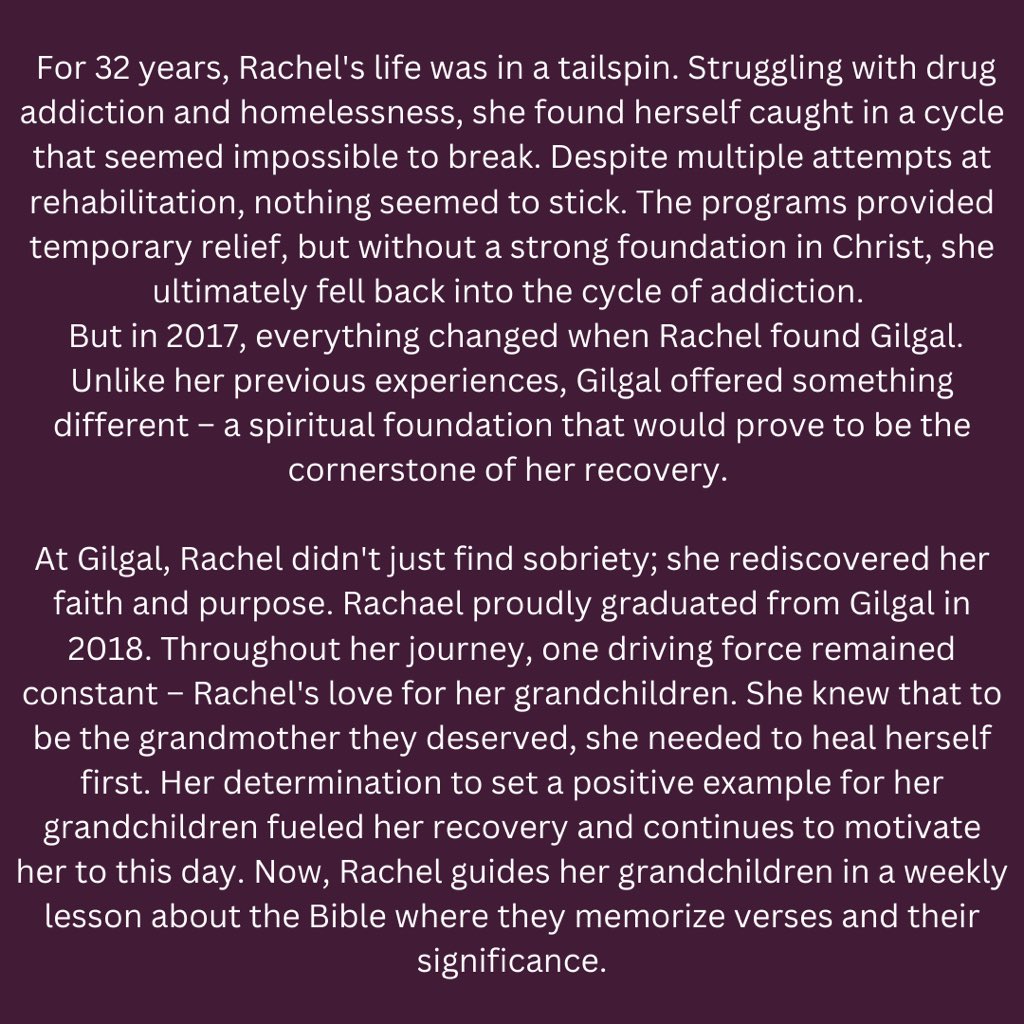 Gilgal_Inc's tweet photo. You can meet Rachel and many other women transformed as a result of Christ's sustaining love at the Blue Jean Gala on October 24, 2024. Be inspired. Be informed. Be there #MyGilgalStory #SustainingLoveAtGilgal #BeInspiredBeInformedBeThere #ForeverChanged #LoveEnduresAtGilgal https://t.co/lQ677oanFT