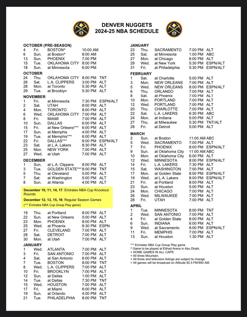 dnvr-nuggets-on-x-plan-your-year-accordingly-the-denver-nuggets-have-released-their-2024-25-schedule-milehighbasketball-https-t-co-qhjrtycuyq-x