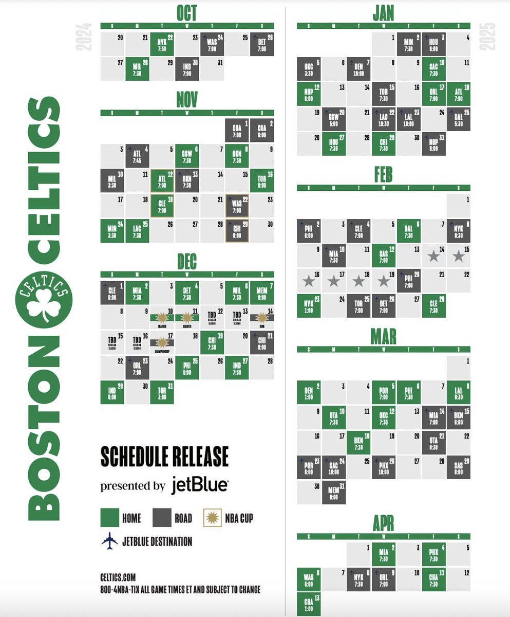 TrashTalk_fr's tweet photo. 🏀 Le calendrier officiel des Celtics pour la saison NBA 2024/25. https://t.co/WMoZtkUvN8