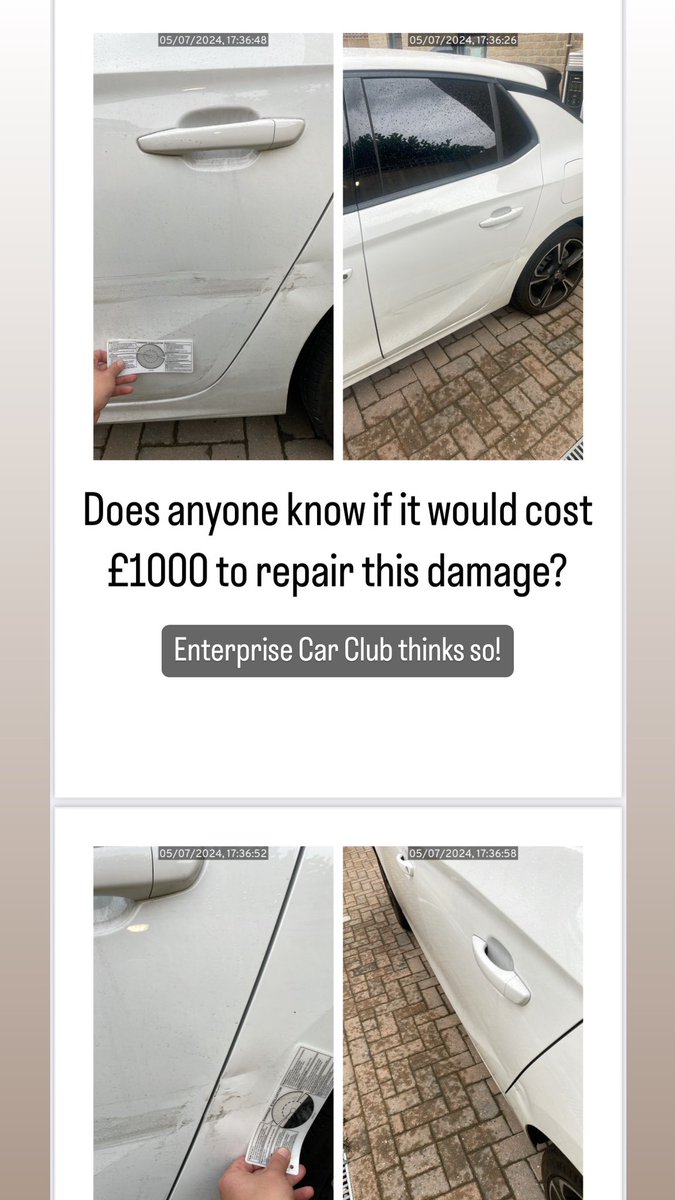 justefe2's tweet image. Dear @EnterpriseCarC How does it cost £1000 to fix this ?
