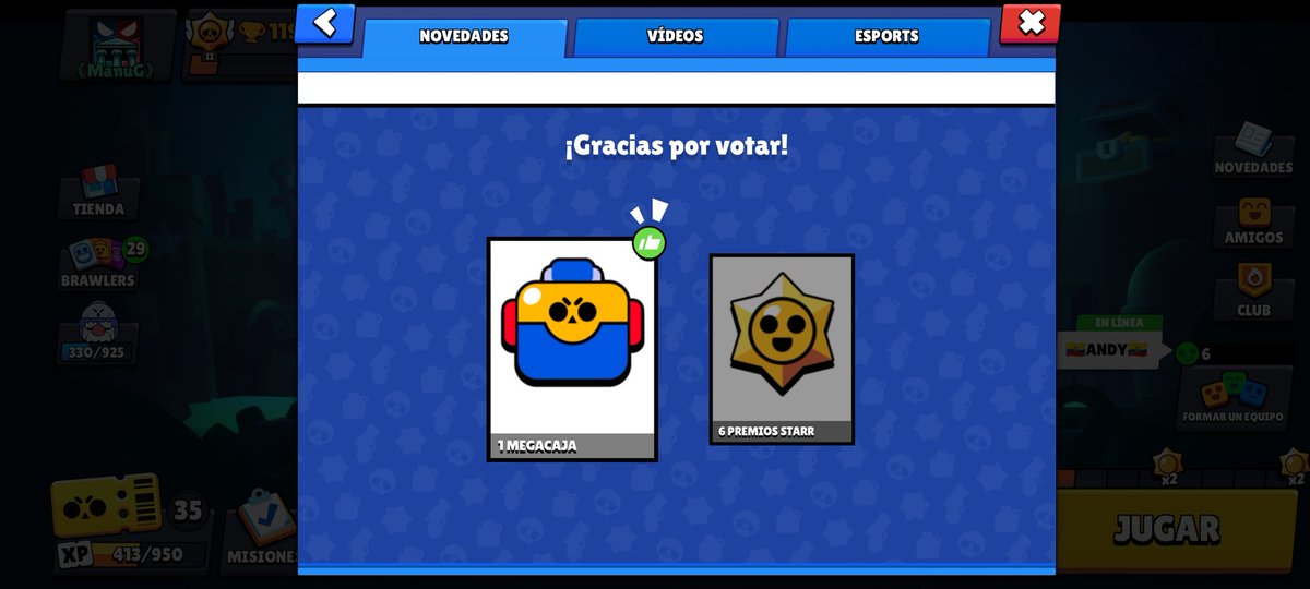ManuelSol17's tweet photo. Esta vez toca elegir mega Caja 🥵
Boten por su favorito en la sección de Novedades ⭐
#BrawlStars
#BoxVsDrops https://t.co/abeKq1iJMl
