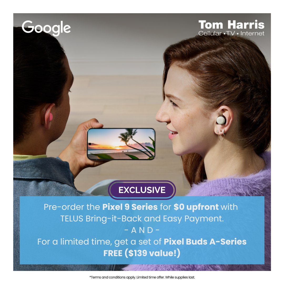 Pre-order the Pixel 9 Series today and get a FREE set of Pixel Buds A-Series when you pick up your device!

preorders.tomharris.com/pixel9/

#Google #TeamPixel #Pixel9 #TomHarris