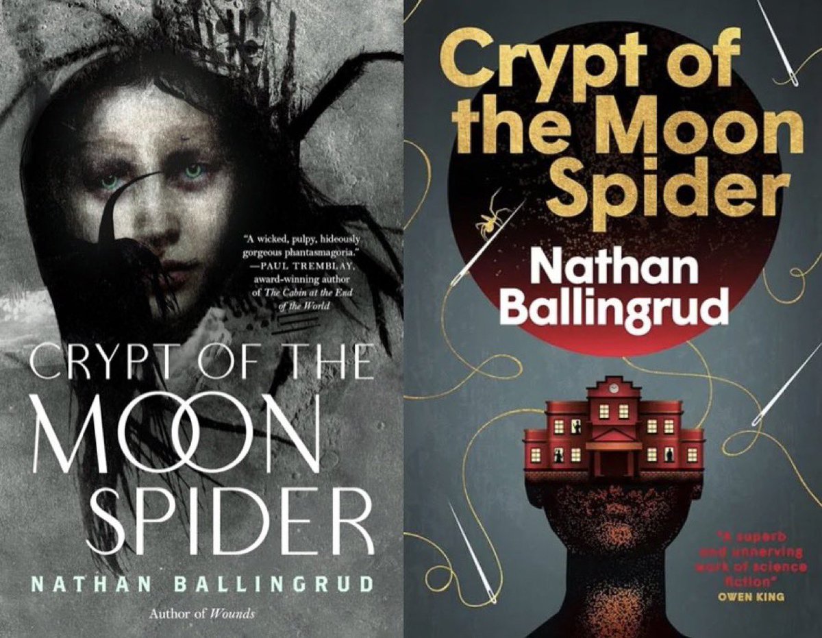LouPendergrast's tweet image. Out August 27th: 
Crypt of the Moon Spider by Nathan Ballingrud

Upon a moon..with an infusion of human frailty..macabre..ancient holy wonder..a mesmeric manifestation of gothical grotesque excellence..with a phantasmagoric procession of monstrous delights.

@NBallingrud…
