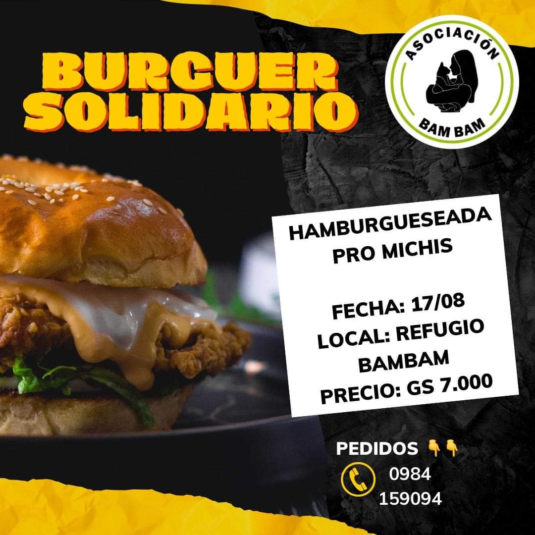 Hamburgueseada solidaria RT 👇🏻 

Más info en el número del flyer