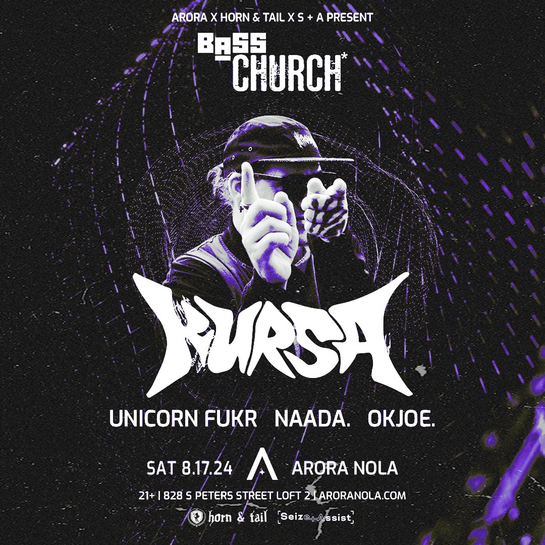 Stretch out your hands &amp; witness okjoe.’s prophecy come to light at BASS CHURCH* ft. Kursa + Unicorn Fukr + fellow Seize + Assist member naada. 

🎟️: Tix in bio