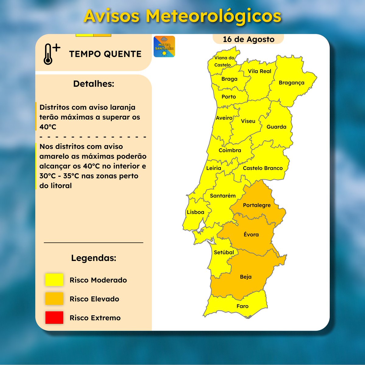 WX_Advisory's tweet photo. Amanhã o calor irá ser mais forte, já estão 3 distritos sobre aviso laranja🟠e também se prevê temperaturas acima dos 40ºC🥵
🔥Haverá também imensos conselhos sobre risco máximo de incêndio, tenham cuidado!

#Meteorologicas #Meteo #Portugal @WXWatcher07 https://t.co/ftKeSIiFRi