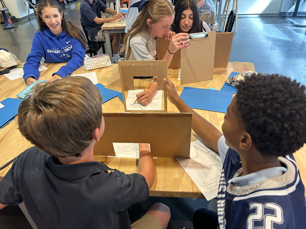 TheMVDesignLab's tweet image. Our G8 Ss are getting drawn in to all kinds of #designthinking mindsets with a mirror drawing exercise. 
“Have Fun” and “Be Brave to Try and Try Again” were the @TheMVSchool mantras of the day, for sure.