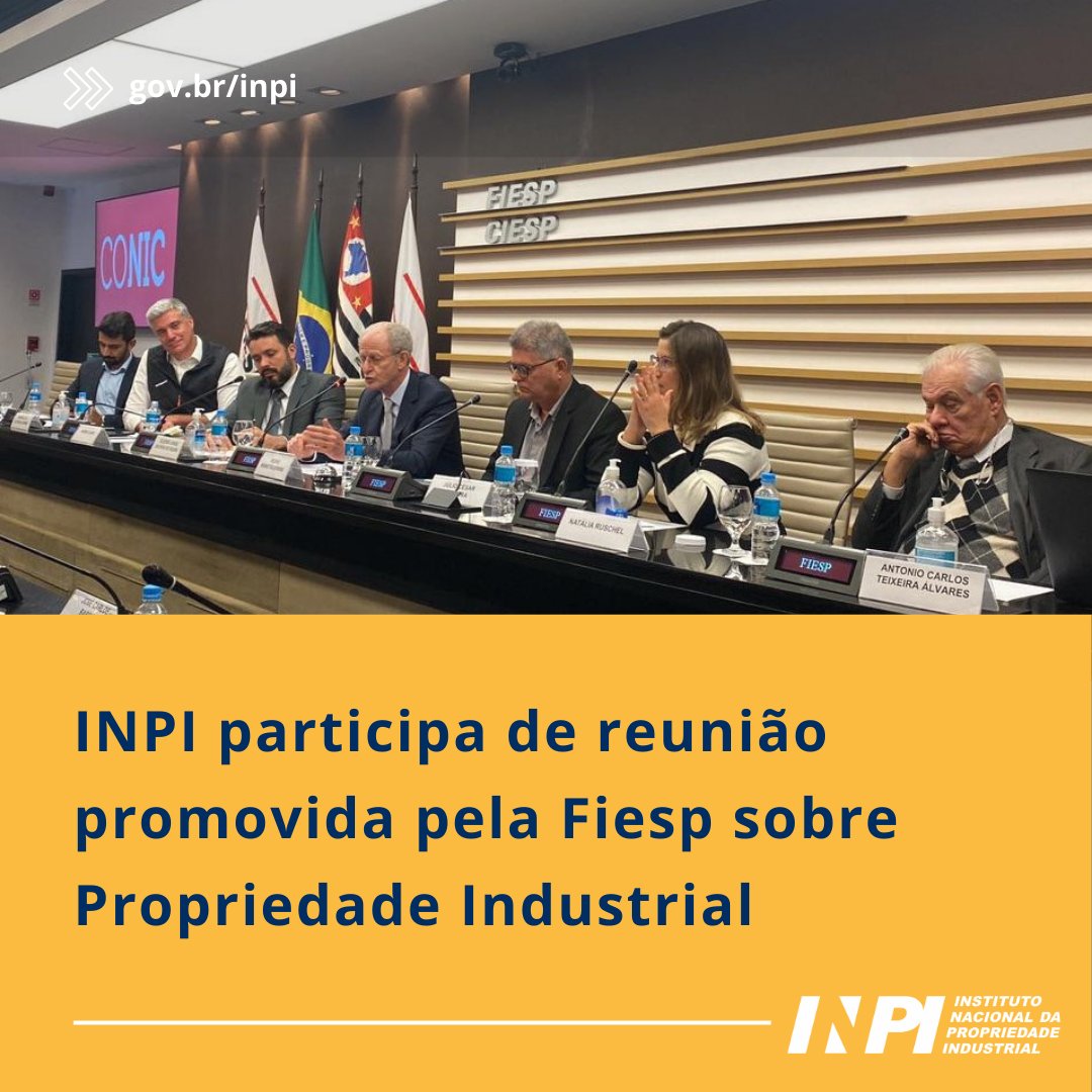 O presidente do INPI, Júlio César Moreira, participou hoje de reunião do Conselho Superior de Inovação e Competitividade da Fiesp. Moreira tratou das ações do INPI, com destaque para o Diretório Nacional de Combate à Falsificação, e de temas como a necessidade de reestruturação.