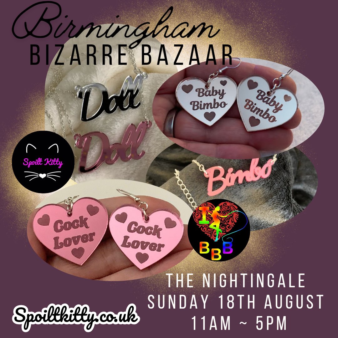 Spoilt_Kitty_'s tweet photo. Accessories galore coming to @BBBAltFetBazaar this Sunday π
Customs also available, pop us a message
#spoiltkitty #birminghambazaarbizzar #inappropriateaccessories #littles #adultpacifier https://t.co/VsFW1NPSWS