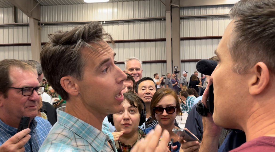 GreggPalermo's tweet photo. UM President Mun Choi among those who took in the Hawley-Kunce verbal rumble this morning at the Governor’s Ham Breakfast at the Missouri State Fair. #mosen https://t.co/bLGvEMtyVT