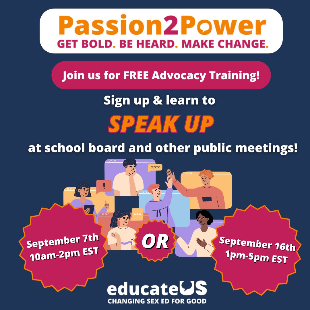 Sign up for our FREE virtual Passion2Power training to learn ins and outs of policy change, how to use your story to make a difference in your community, and how to communicate your message effectively to a powerful audience. 

Don’t miss out! Register at shorturl.at/8VAHy