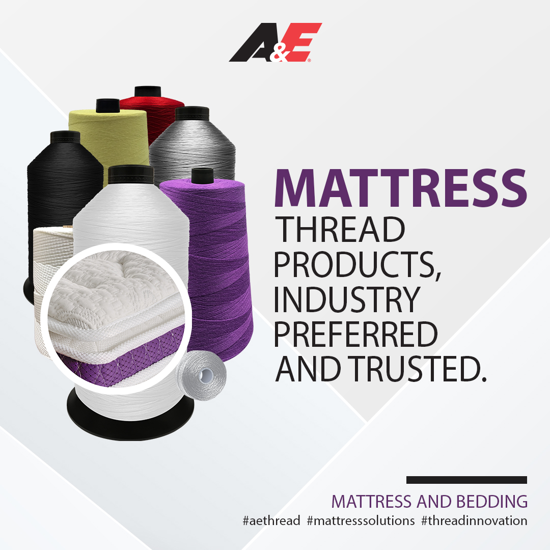 AmericanEfird's tweet image. Trusted since 1891, A&amp;amp;E’s complete line of mattress thread solutions are engineered for great performance. Make your next mattress with quality A&amp;amp;E industrial sewing threads. 

amefird.com. 

#aethread  #mattresssolutions  #threadinnovation