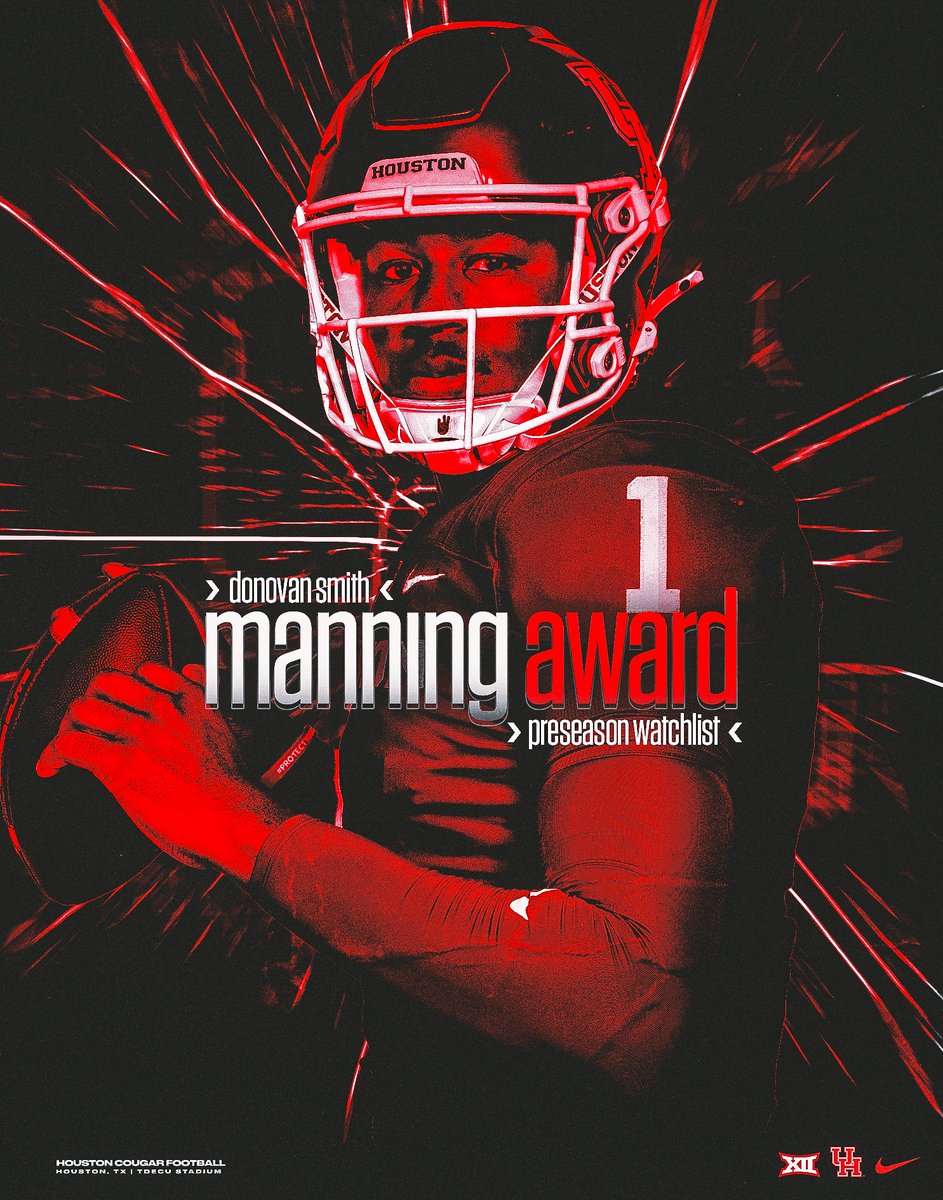 Houston senior <a href="/SmittyJawns/">Donovan Smith | 1</a> among nation's top QBs, named to Manning Preseason Watch List.

🐾 bit.ly/Smith_Manning