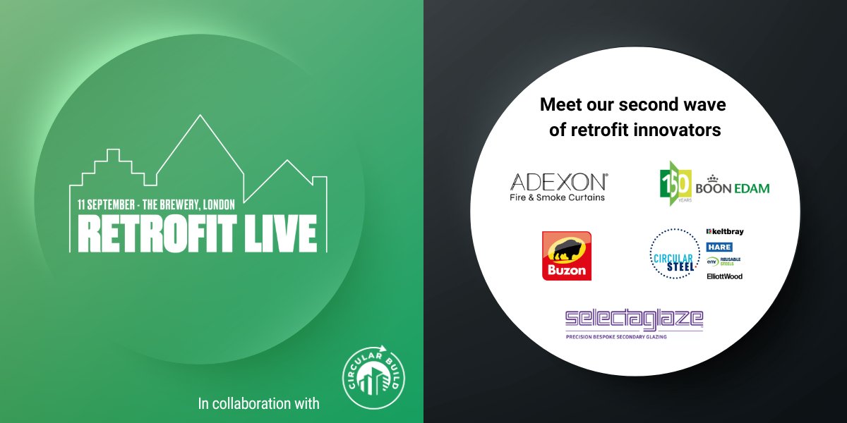 ArchitectsJrnal's tweet image. The countdown is on for #AJRetrofitLive on 11 September 2024 at The Brewery! We&apos;re thrilled to introduce our second wave of retrofit innovators: @AdexonUk @boonedam, buzon, @circular_steel, and @selectaglaze. Learn more: bit.ly/3SQEM8S