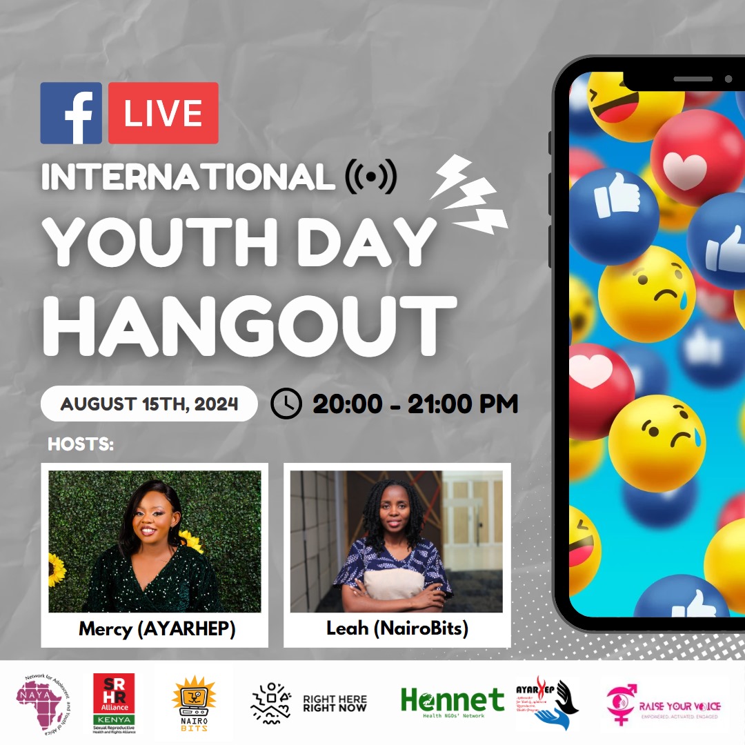 winnie koki (@koki_winnie) on Twitter photo 📢 Calling all youth! Be part of our International Youth Day Hangout on August 15th, 2024, at 8:00 PM (EAT). Tune in live with hosts Mercy from @AYARHEP & <a href="/Leah_Wanjie/">Leah Wanjiru</a> from @NairoBits to explore the power of digital platforms. Let’s create impact together! 🌐 #IYD2024 📢 Calling all youth! Be part of our International Youth Day Hangout on August 15th, 2024, at 8:00 PM (EAT). Tune in live with hosts Mercy from @AYARHEP & <a href="/Leah_Wanjie/">Leah Wanjiru</a> from @NairoBits to explore the power of digital platforms. Let’s create impact together! 🌐 #IYD2024