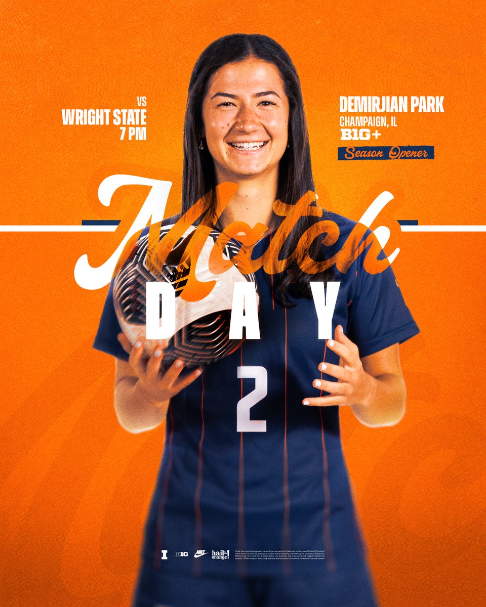 Matchday 1️⃣

🆚 Wright State
🏟️ Demirjian Park
🕖 7 PM CT
📺 ow.ly/5tL550SY3k1
📊 ow.ly/bB9V50SY3k0

#Illini | #HTTO | #UP ⬆️