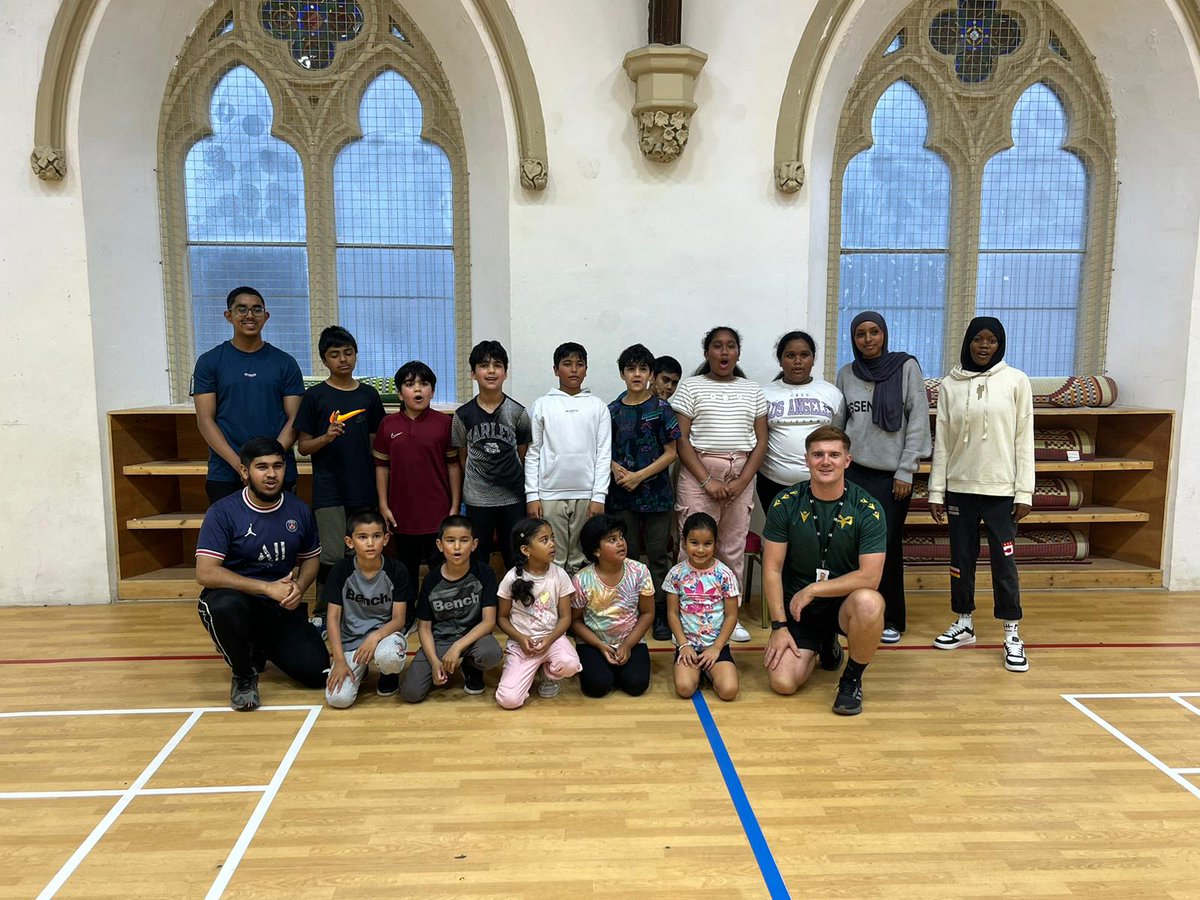 CommunityOsprey's tweet photo. The team had a brilliant first week at Swansea Mosque with four young people from our Rugby Leaders programme. 

They delivered rugby sessions to local children, putting their skills to the test having never coached rugby before. 

#morethanrugby

@WRU_Community @eystwales https://t.co/8l3eqA3guL
