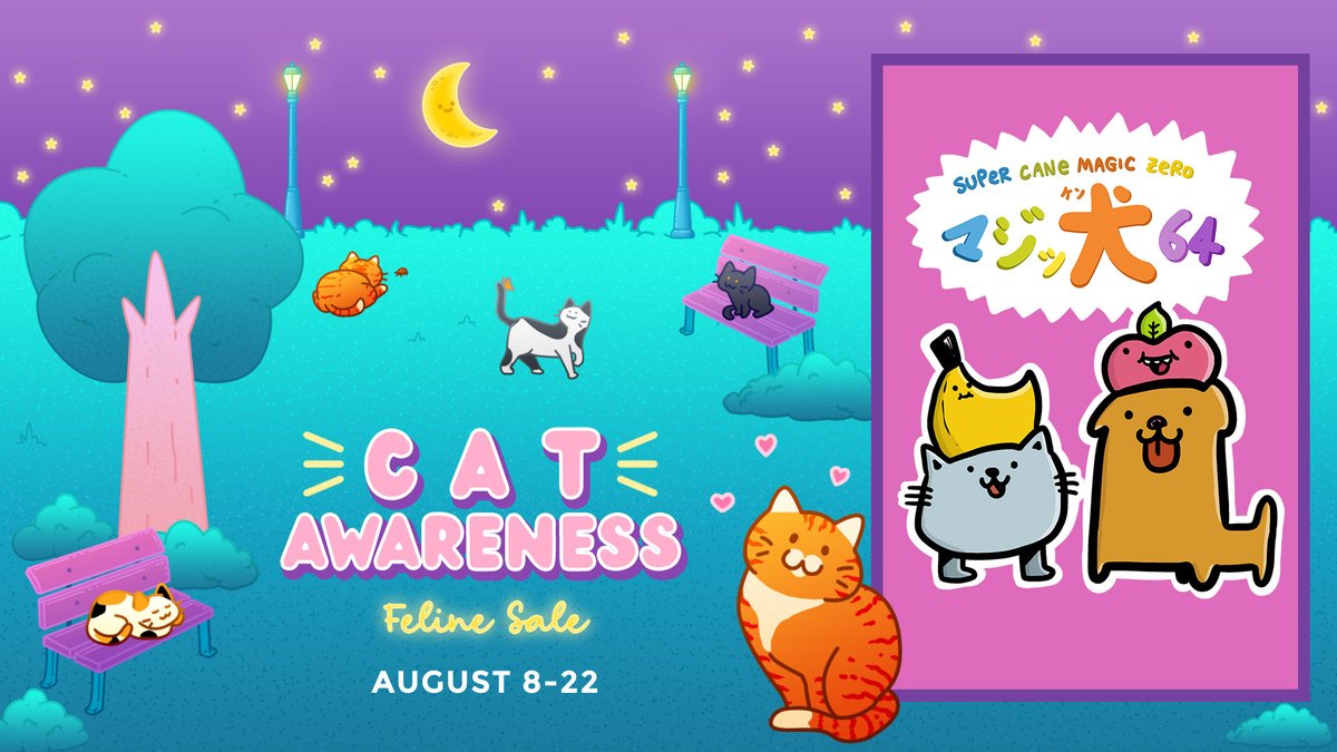 STUDIOEVIL's tweet photo. Super Cane Magic ZERO is not only about dogs! This August we're joining @devcatsgames Cat Awareness event on Steam to celebrate with them all the magic cats of WOTF! 

🐱Check out all these beautiful feline games on Steam: https://t.co/m7ybziD8NY https://t.co/aH6uVswhTR
