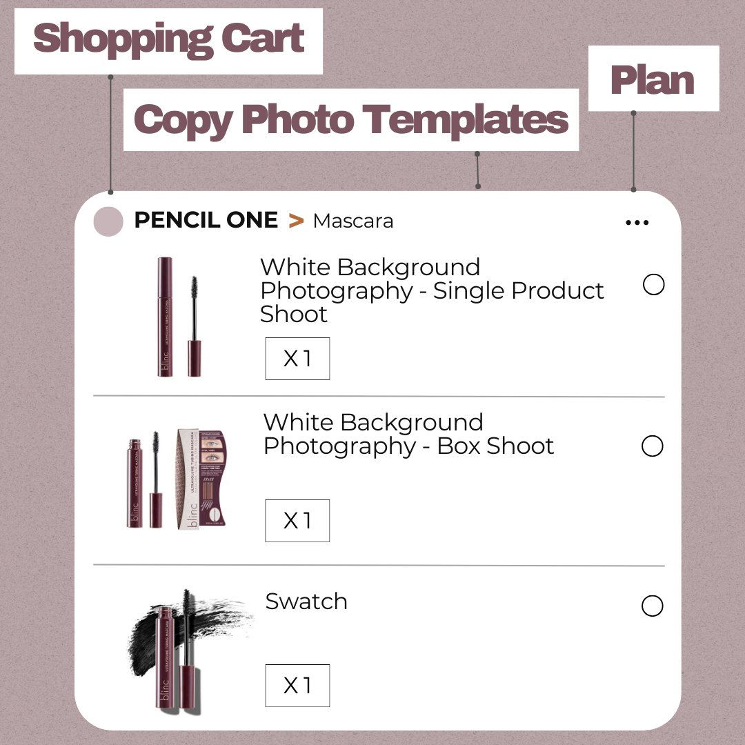 PENCILONE1's tweet photo. 🛒 Image Templates | 1-Click Copy Shopping Cart | #mascara

Just need basic image templates to clearly showcase your mascara on major online platforms? 
You only need 3 images. The photo template ➡️shopping cart solutions⬅️ are all in the pictures. https://t.co/751is3GqkU