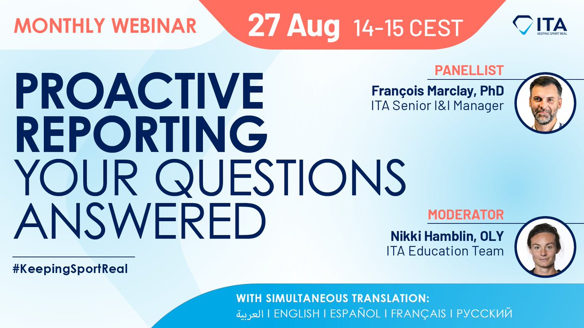 IPSCWorld's tweet image. AIMS and ITA invites you to August's monthly webinar "Proactive reporting - your questions answered".
Details and Registration: ipsc.org/ita-monthly-we…