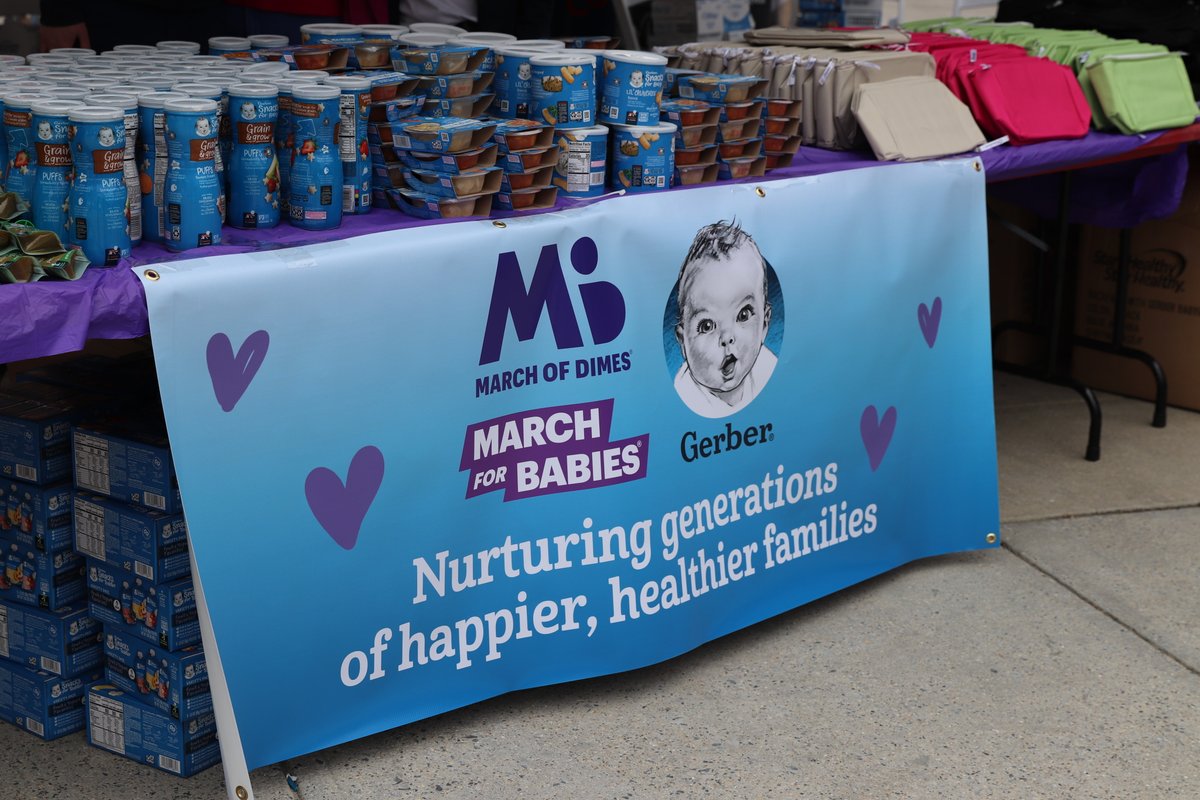 MarchofDimes's tweet photo. We couldn’t be prouder to have @Gerber as a national partner! The team has been all in—fundraising, creating care kits for NICU families, and showing up at #MarchForBabies events across the country—rallying around the fight for the health of moms and babies💖👶 #GerberLove https://t.co/E9PePOoMcu