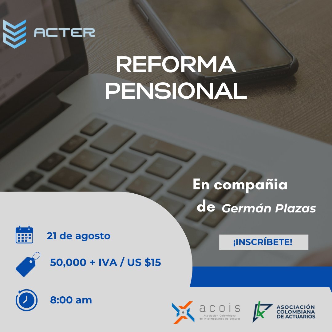 📷 ¡Actualízate sobre la Reforma Pensional! 📷
Inscríbete en nuestra Conferencia Virtual y conoce los principales cambios en el sistema de pensiones. 📷
📷 Información detallada sobre la reforma.
📷 Estrategias para adaptarte a las nuevas regulaciones. 📷
 #ConferenciaVirtual