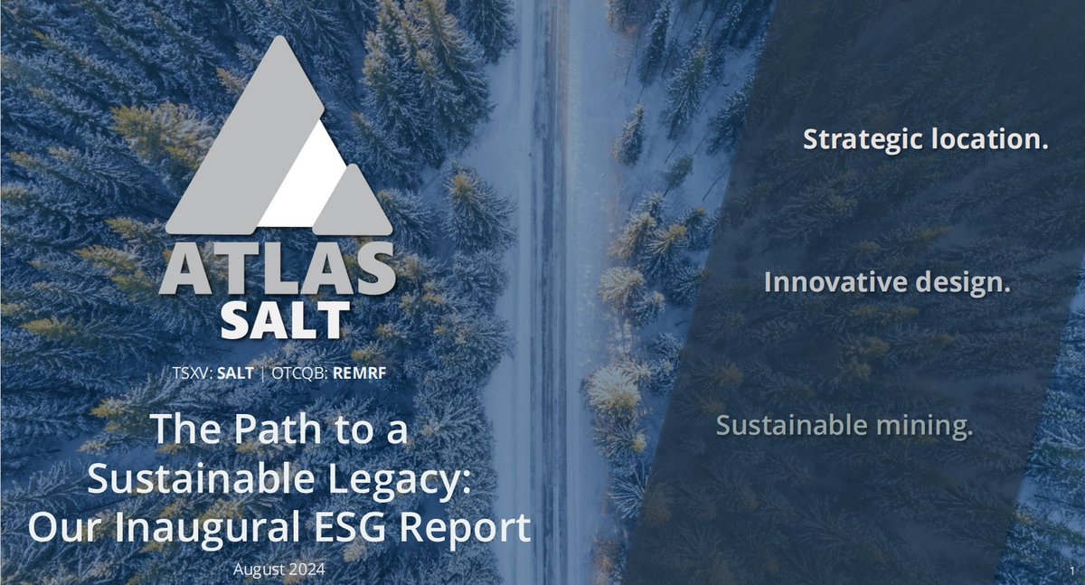 Today we released our inaugural ESG Report. This publication is the first step in our commitment not just to uphold but to demonstrate our core values of environmental stewardship &amp; community engagement while focusing on innovative &amp; sustainable mining.
atlassalt.com