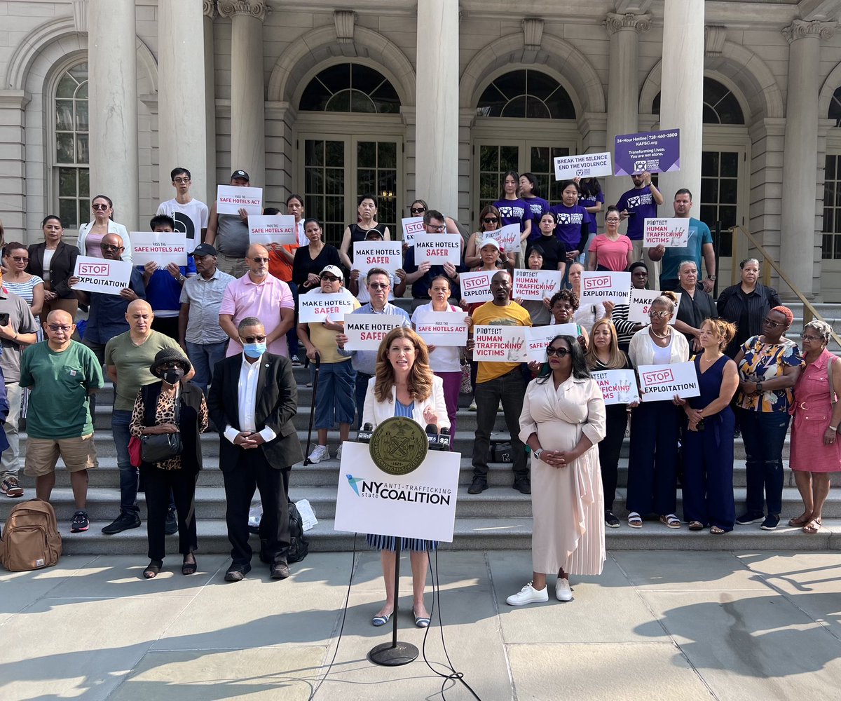 Julie Menin (@juliemenin) on Twitter photo Joined NYS Anti-Trafficking Coalition, sex trafficking survivors <a href="/CMCrystalHudson/">Council Member Crystal Hudson</a> @CMChrisBanks42 @CnDeLaRosa and advocates to stem scourge of human trafficking in bad actor NYC hotels. Reports show 3,000+ people are trapped in trafficking situations in certain NYC hotels Joined NYS Anti-Trafficking Coalition, sex trafficking survivors <a href="/CMCrystalHudson/">Council Member Crystal Hudson</a> @CMChrisBanks42 @CnDeLaRosa and advocates to stem scourge of human trafficking in bad actor NYC hotels. Reports show 3,000+ people are trapped in trafficking situations in certain NYC hotels