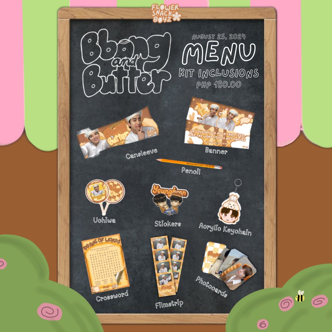 flowersnackboyz's tweet photo. Here’s what’s in store for you! 🧑‍🍳

Take a look at these delicacies waiting for you at #BbangAndButter bakery!! 🍞

Slots are still available! Register Now! https://t.co/8yVfp3DbLz

Let’s enjoy bbang and butter soon!🥖🍞🧈

#Younghoon #TheBoyz https://t.co/3i1aIygrx8