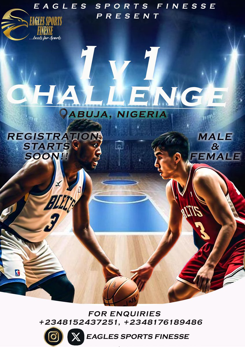 E_SPORTIFY's tweet photo. BASKETBALL COMMUNITY Are you ready for Abuja 1v1 Challenge 
LET'S GO!!!
#basketball #basketball🏀 #sports #sporitify #1v1challenge #bba #bball #basketballshoes  @basketballforgood @obnacademy @NigeriaBasket @ldnbasketball https://t.co/cehY1M3ljp