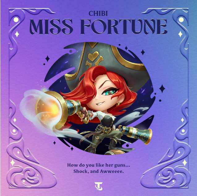 ImpetuousPanda's tweet photo. 🎁 Set 12 @TFT Giveaway 🎁

5x Chibi Miss Fortune 🏴‍☠️

✅Follow
✅Like 
✅Retweet

Bonus: What's your go-to secret comp on the new patch? 🤫 https://t.co/92EzJOks1d