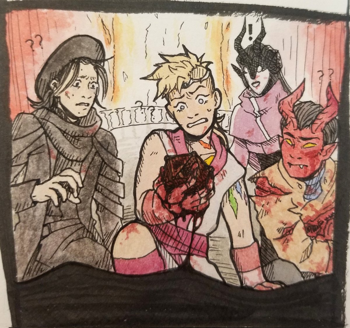 VinnXavier's tweet photo. Dabbled in some watercolor. An event from our #pathfinder campaign https://t.co/hfsgR2gYuo