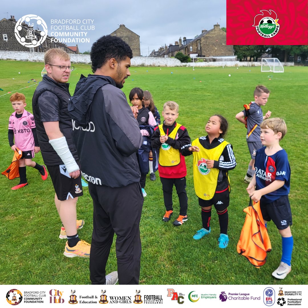 bcafc_cf's tweet photo. ⚽️ | #KelloggsFootballCamp

Fantastic day at our @KelloggsUKI #footballcamp at Idle 🐔

We had interactive workshops from @WYP_BDEAT and @WYP_CYBERADVICE, and @officialbantams’ Zac Hadi joined us for a Q&amp;A and a kickabout 👋 👇

#BCAFC | #CommunityFoundation | @EFL_Community https://t.co/QQqunVxvrI