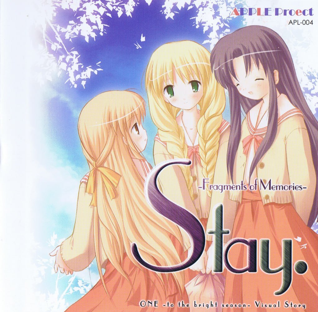 [Fan TL] Stay. - Fragments of Memories is out

A doujin game inspired by Maeda Jun's ONE ~Kagayaku Kisetsu e~. It was written and illustrated by people who would later work on Clover Day's and Onigokko. Manack and MANYO, future partners of Key, composed the BGM.