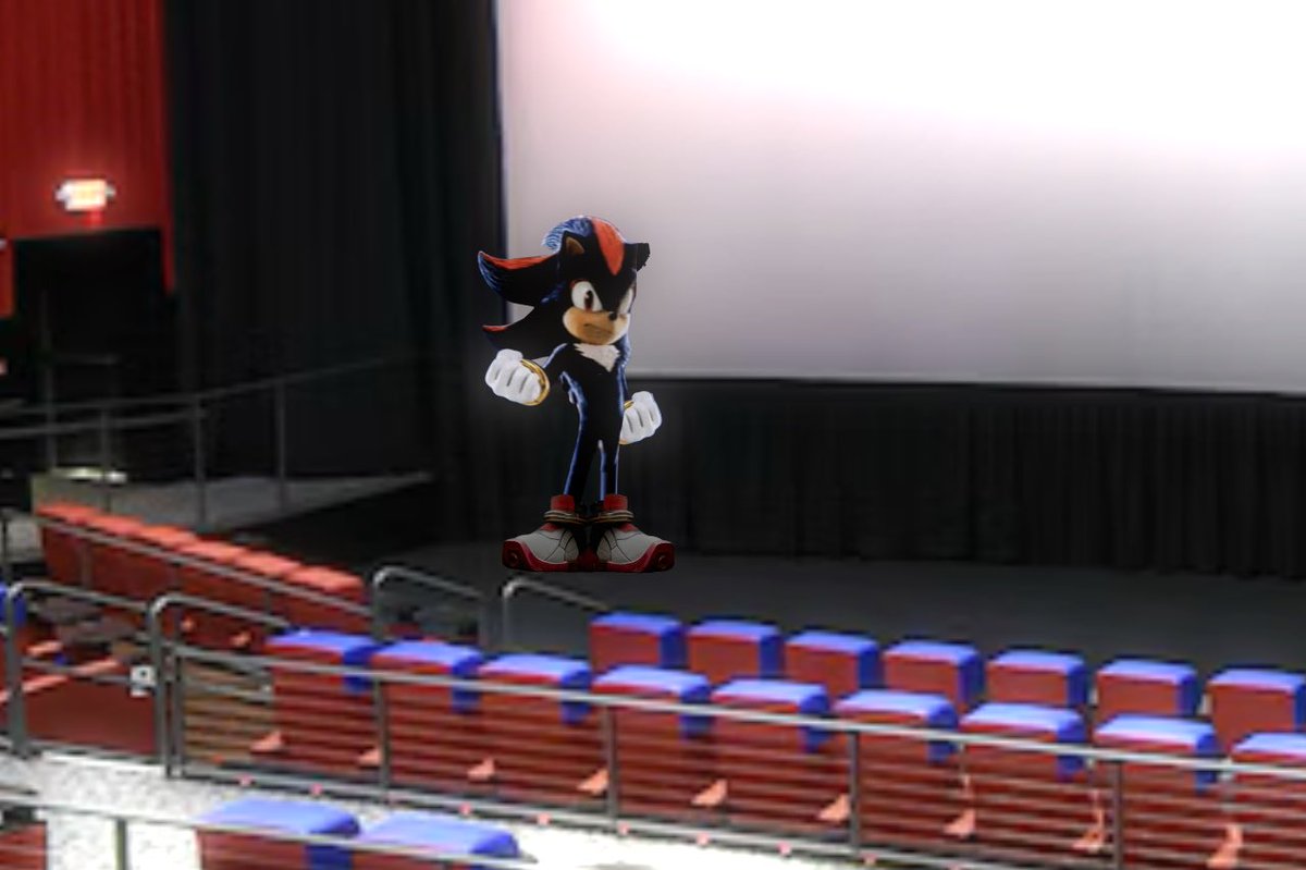 sprngystarscout's tweet photo. had a dream last night when I was in a movie theater and the sonic 3 trailer played AND EVERYONE FREAKED OUT

then Shadow himself materialized in the corner of the theater and said “sorry guys for making you wait. they had me trapped at paramount” https://t.co/lRu8bEPdCX