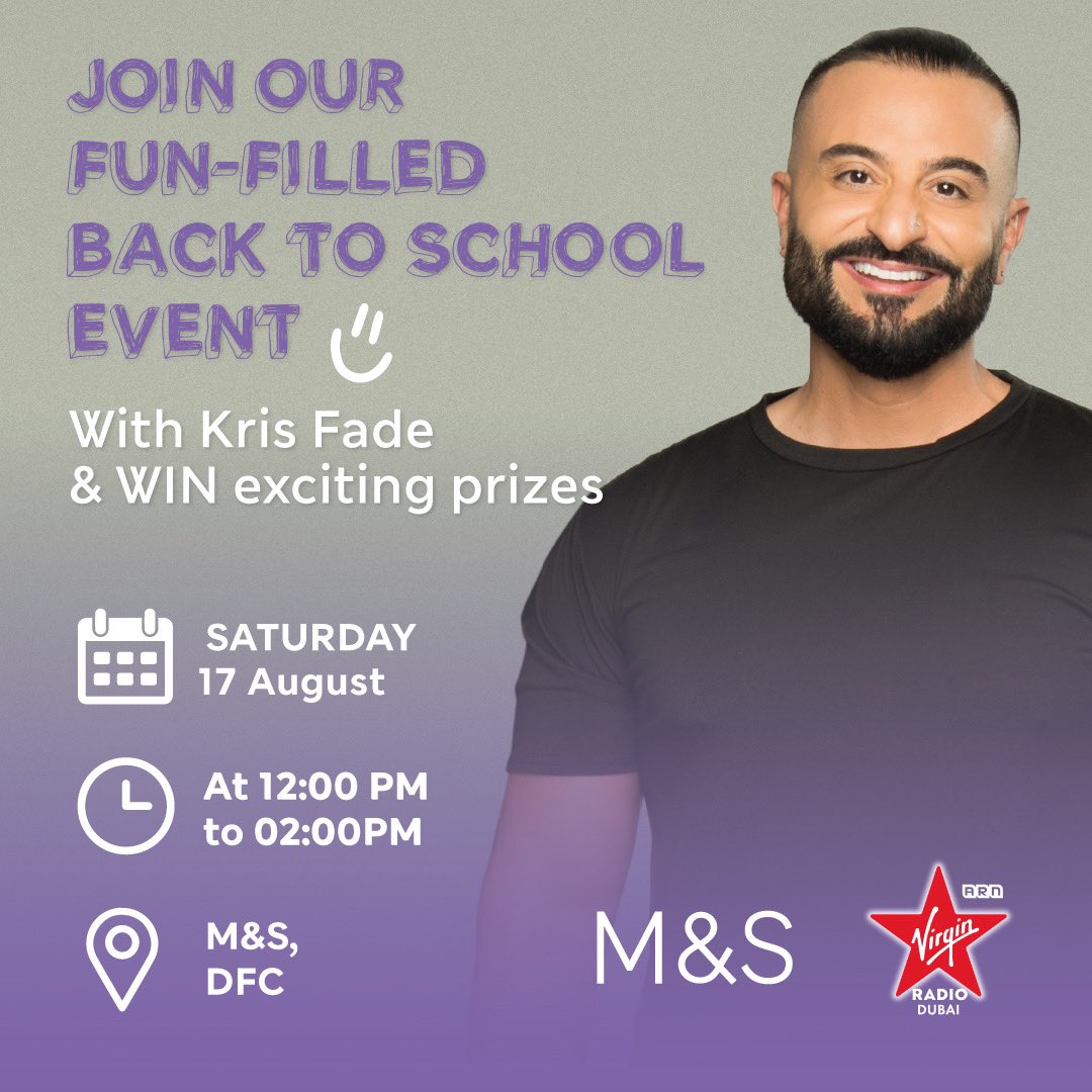 DFCMall's tweet image. Kris Fade is ON at Marks &amp;amp; Spencer, ready to make your Back to School preparations unforgettable. Join him on 17 August 2024 at #DFCM to guess and win exciting prizes!