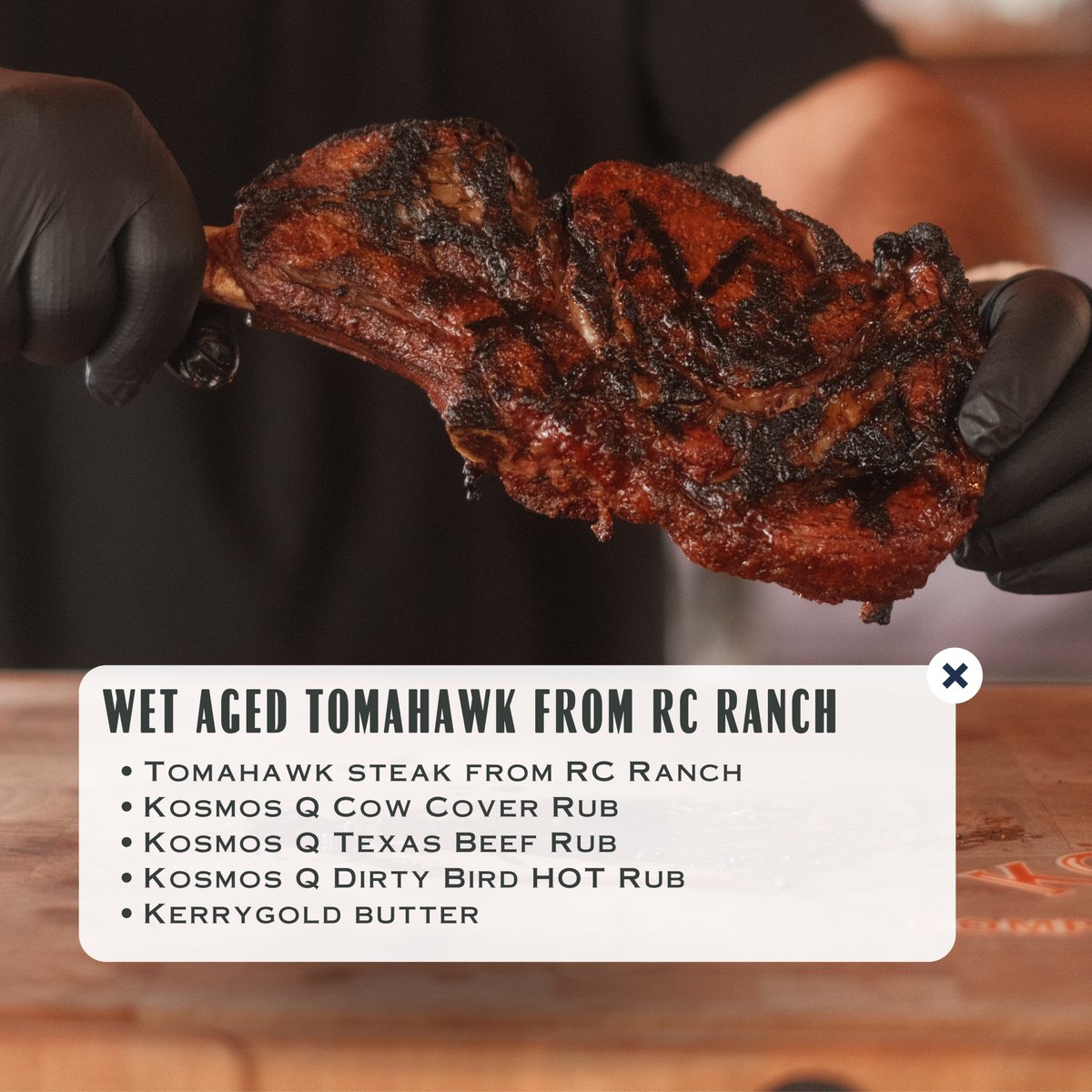 KosmosQ's tweet photo. I took wet aging to the EXtreme with this 6-month tomahawk from RC Ranch, and it’s a flavor explosion 📷 📷 Using my championship-winning ribeye rub combo, this steak is peak perfection 📷
📷 GET THE RECIPE - https://t.co/zIUQssAV54... 📷
#RCRanch #steakrecipe #steak #kosmosq https://t.co/EcVtMAiBio