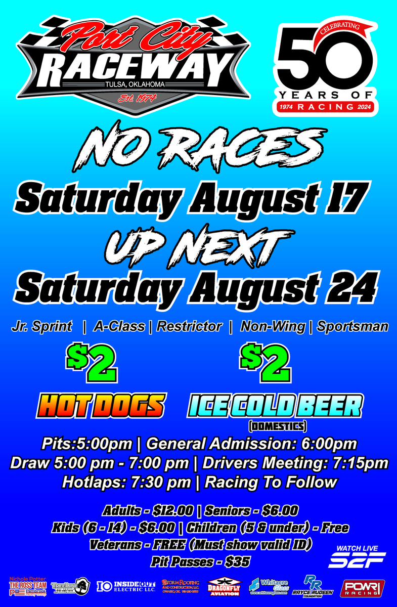 Just a reminder no races this weekend but we plan on having a good time next weekend the 24th when we return to racing.