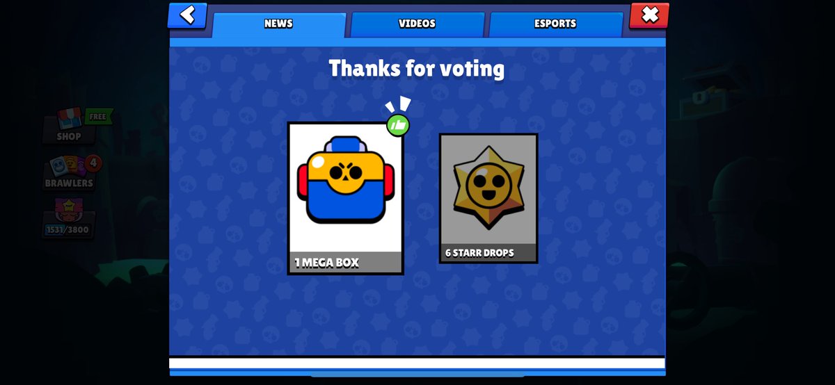 MyTeamPlayerr's tweet photo. Vote for the megabox.
#BoxVsDrop #BoxVsDrops #Brawlstars https://t.co/dWhKRLKMBY