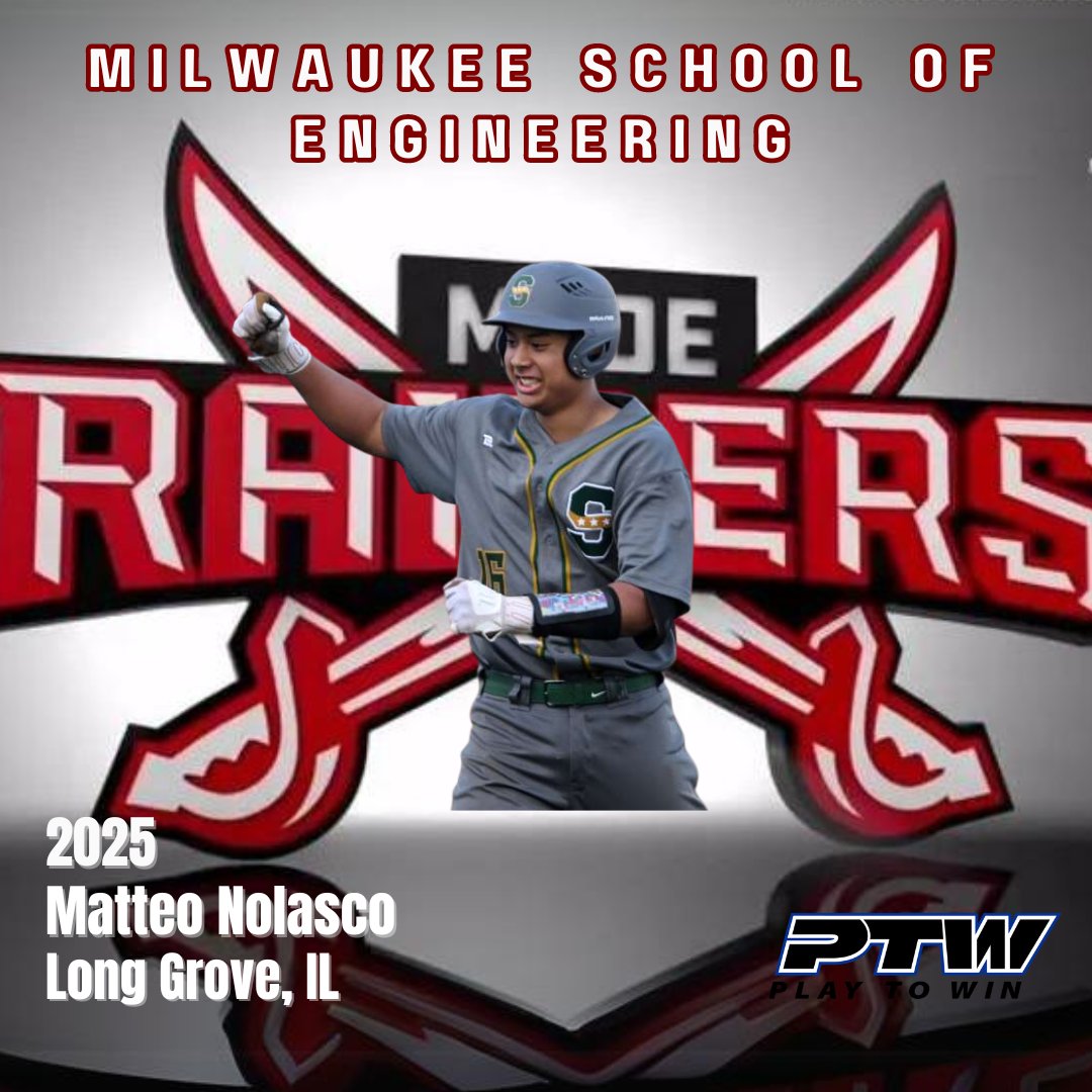 ptwsports's tweet photo. Matteo Nolasco (2025 - IL) is excited to be a Raider. He has decided on Milwaukee School of Engineering.
@matteo_nolasco 
@MSOE_Baseball 
#itscooltobesmart https://t.co/vFbTyMW9w9