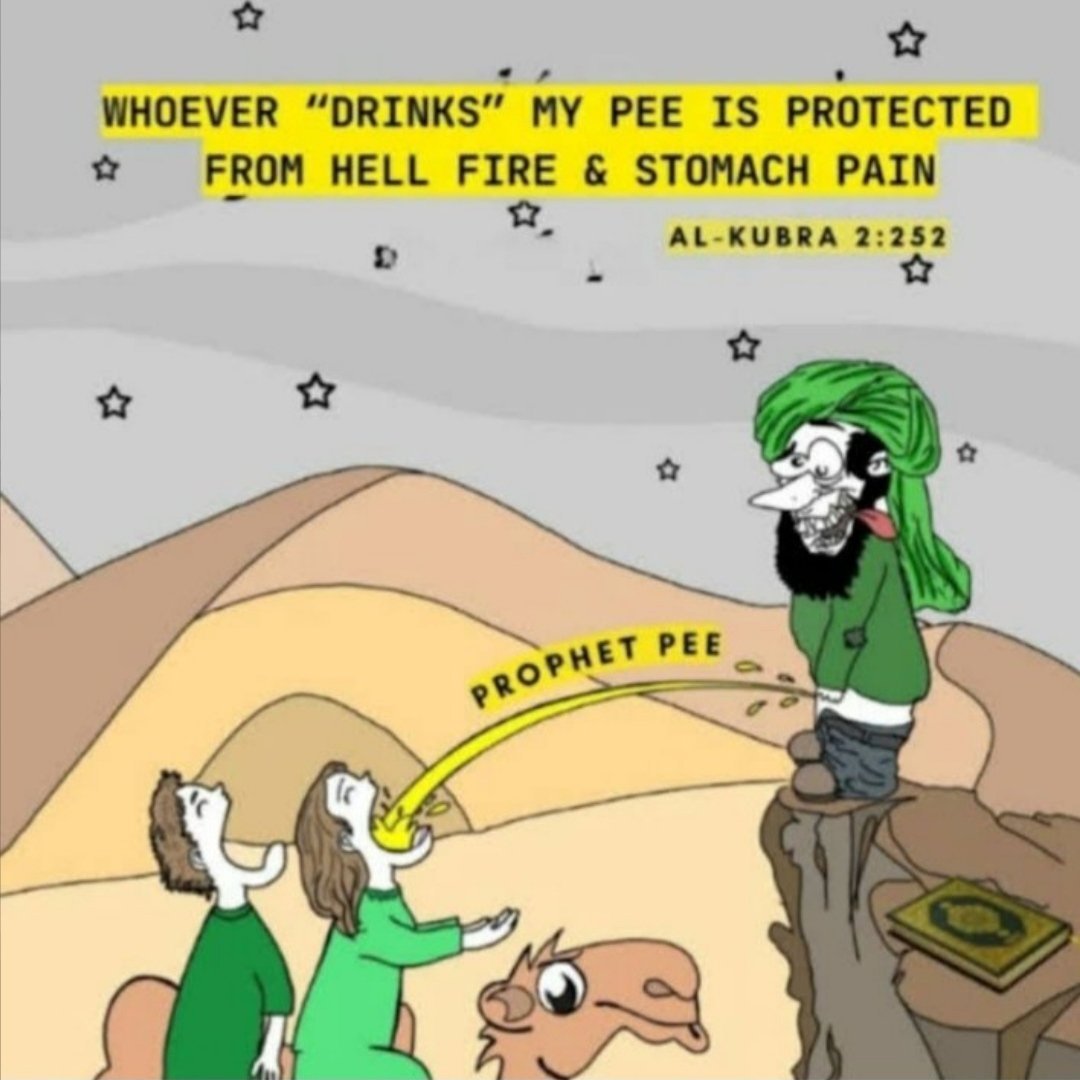 MadeekSuka's tweet photo. @iamharunkhan You worship a toilet as well called haj
You worship a pedo child molester called muhhamad and a pimp called allah https://t.co/vBNr60mF3a