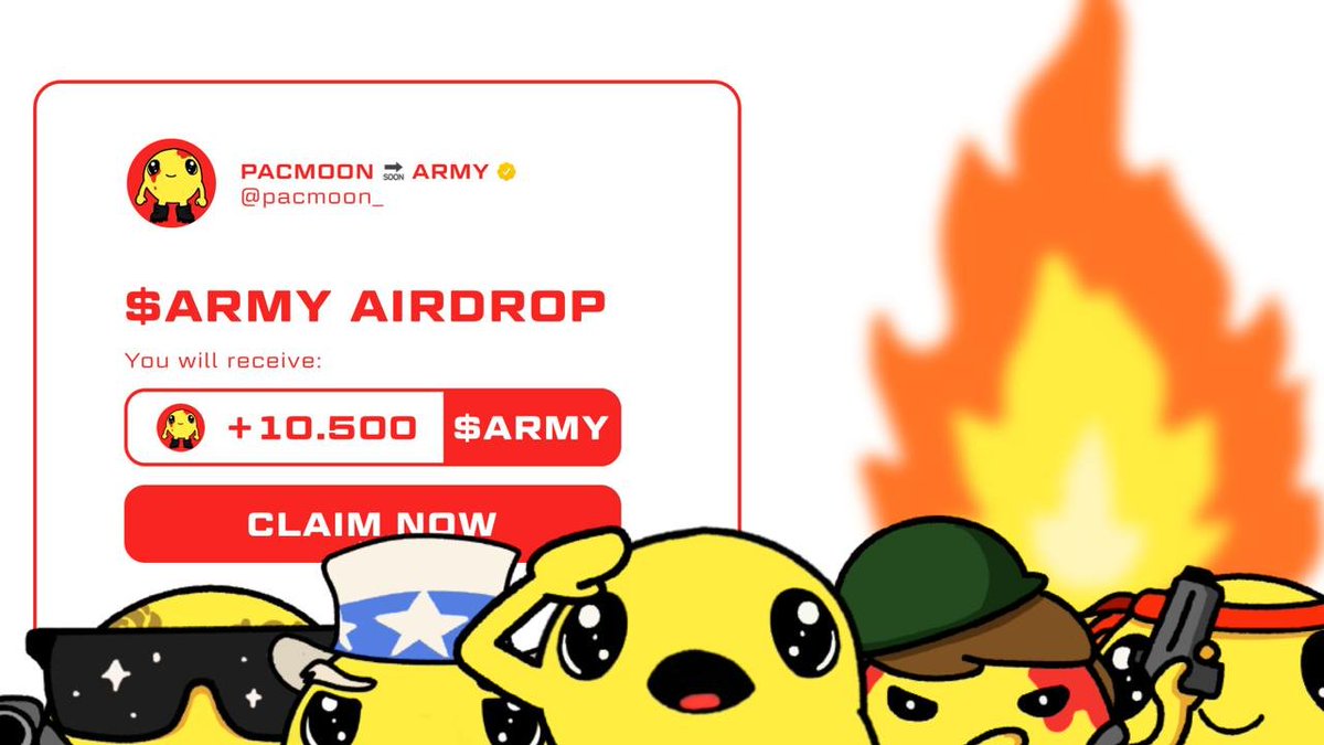 BTylan38811's tweet photo. 🎉 #Pacmoon is making history today!

Get your hands on the $ARMY airdrop: https://t.co/Fl7LSgFhB0

The $ARMY Phoenix is rising from the Pacmoon ashes! 🔥

$PAC #L3 #Layer3 #Layer2 $ZK $SOL $JUP #web3 #TGE #Jupiter #Solana https://t.co/rr8V2Afott