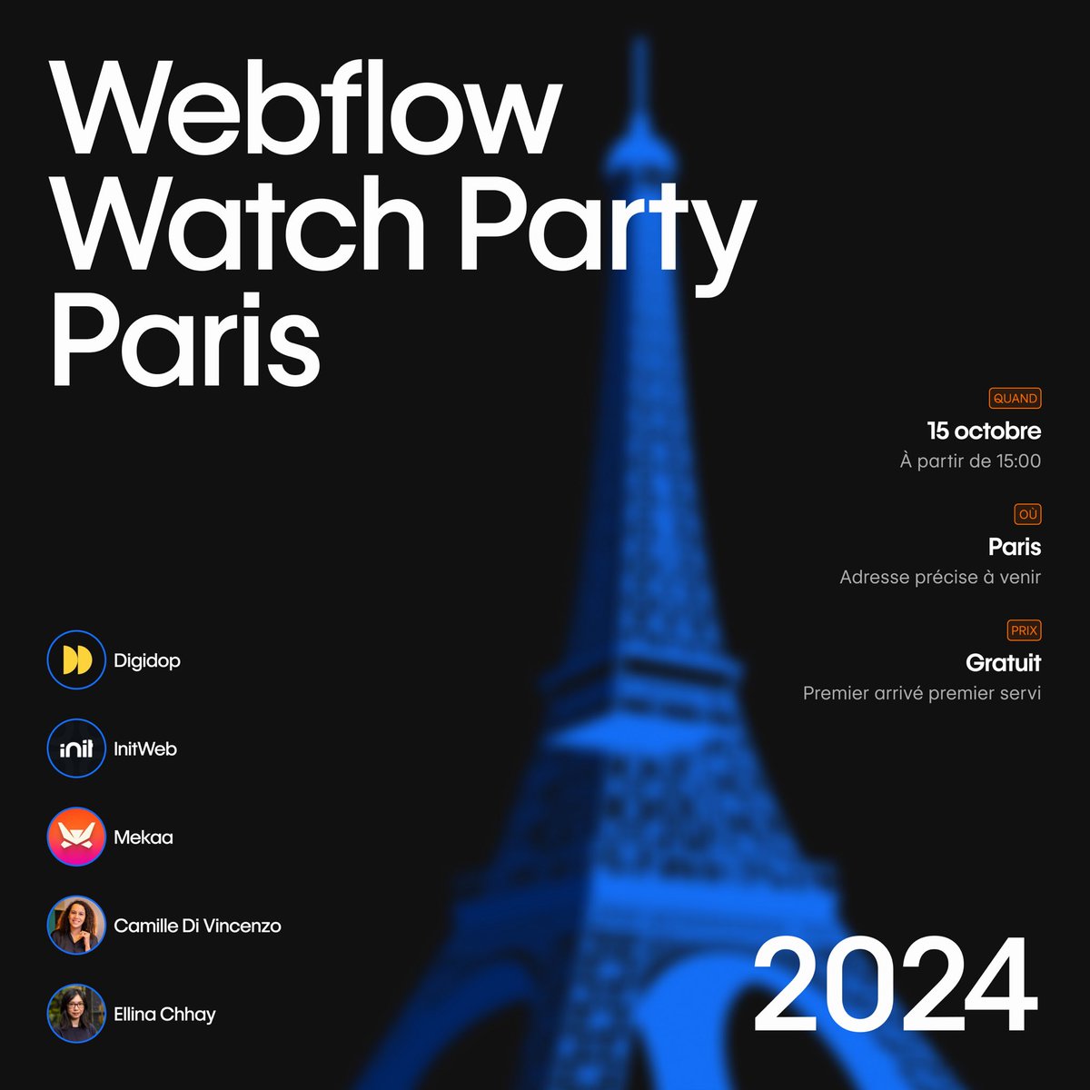 alexteillet's tweet photo. 24 hours after the announcement of the #WebflowWatchParty in Paris and already 80% of tickets have been taken 😎
Few tickets left :
https://t.co/w4IeivqJQq https://t.co/sZcYjuoEQx