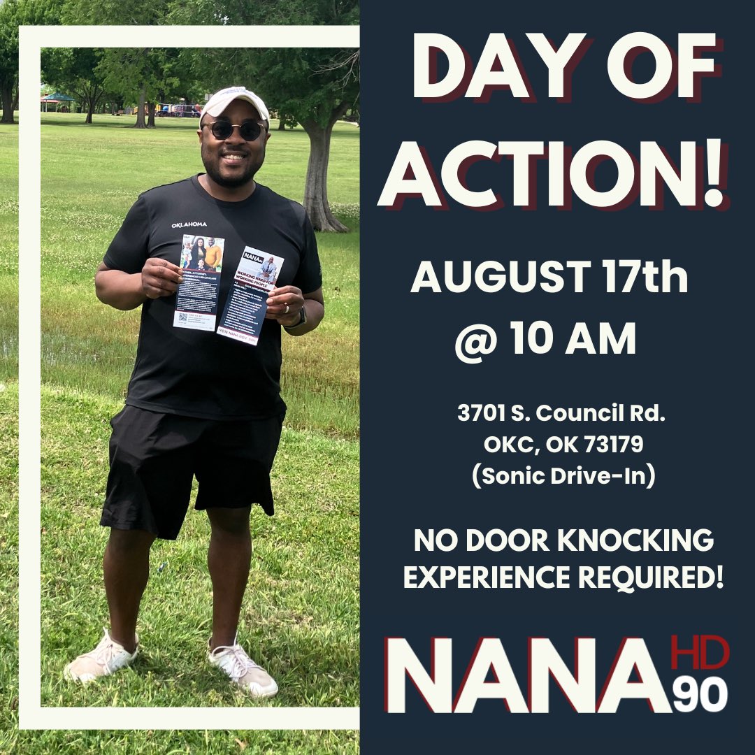 NanaForHD90's tweet photo. Don’t forget we’ll be knocking doors in Western Heights again this Saturday! Come grab a packet and help Team Nana talk to voters! (Drivers and Door Knockers needed) 

#NanaInNovember #hd90 #okpol #okleg https://t.co/uvEfwZw51Z