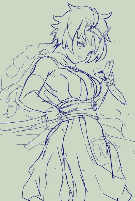 #サムライヴァンキッシュ
忍びの女の子 狐地ランマルのバトル立ち絵
なかなかポーズが決まらなくて苦戦
こんなかんじでいいかな 