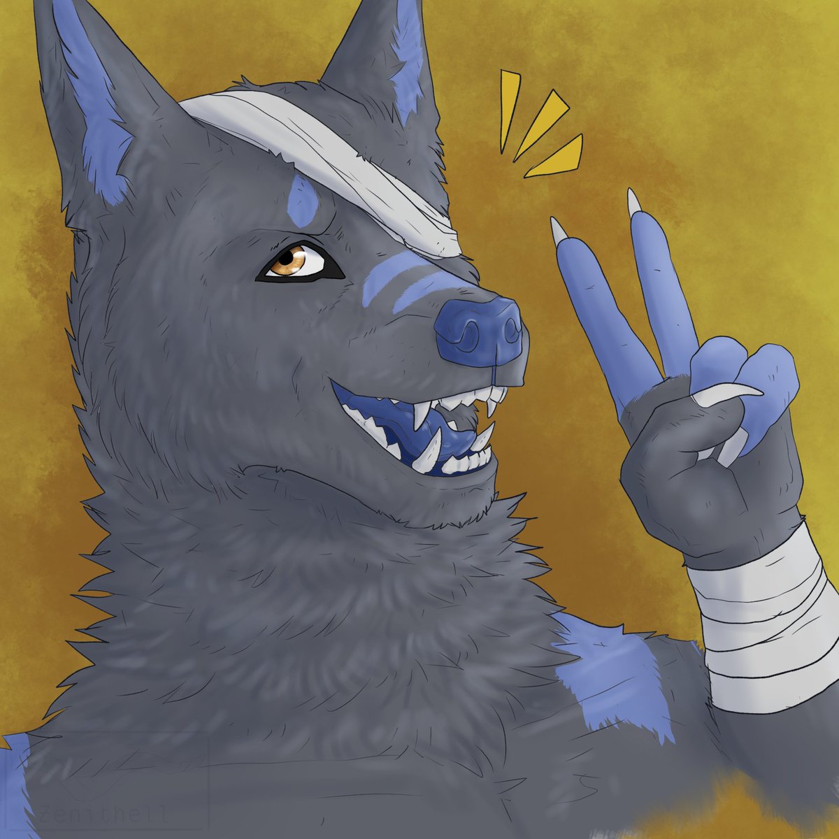 Another of my wolf line art filled in for my friend, <a href="/JwolGator/">JwolG</a>. Had a little extra fun with this one.
