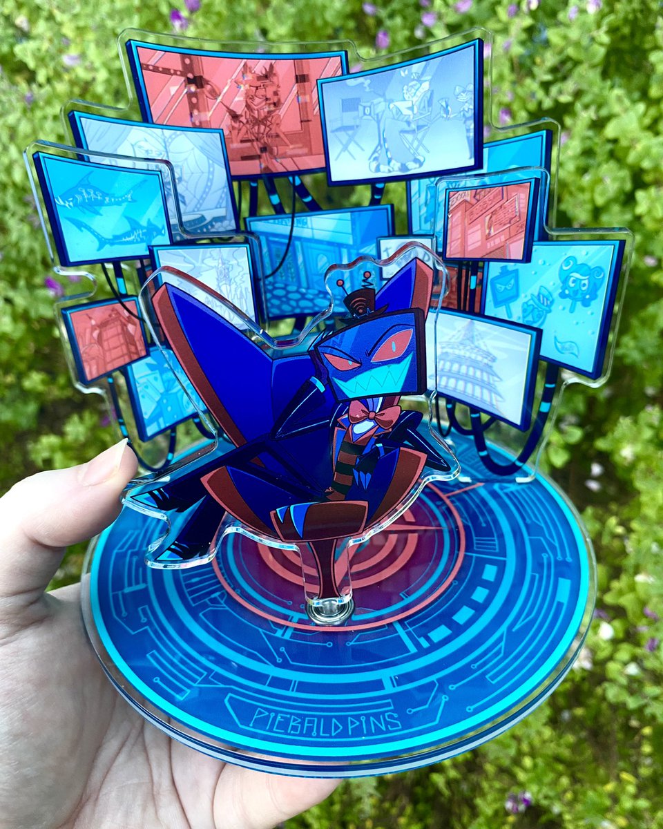 PiebaldPins's tweet photo. Vox spinning standees dropped this week! The big ones have sold out already but I opened preorders for more!

#hazbinbotel #HelluvaBoss #hazbinhotelvox
#Vox  #HazbinHotelFanart #RadioStatic https://t.co/0fsmW93bSe