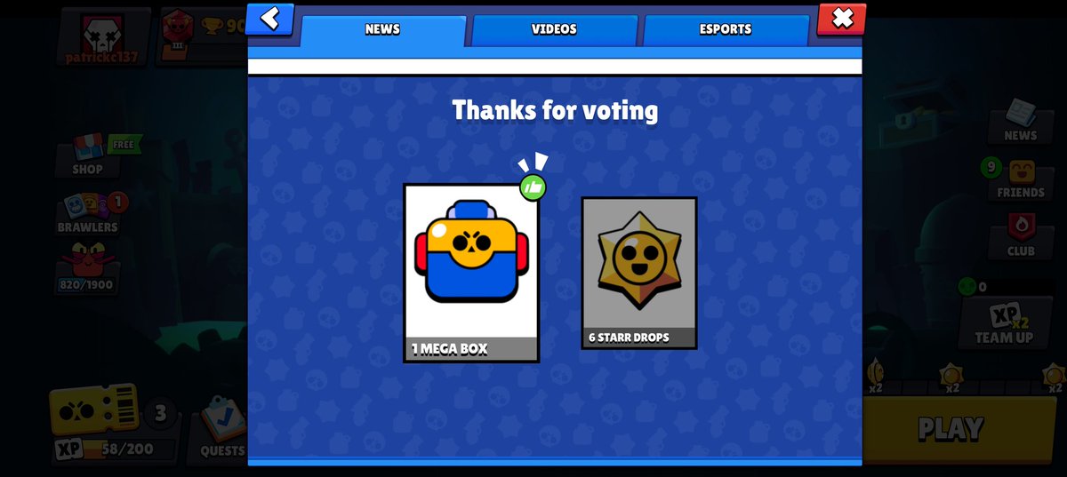 patrickc_1337's tweet photo. yo vote for the mega box

#BoxVsDrops #Brawlstars https://t.co/nkEjzgM5o2