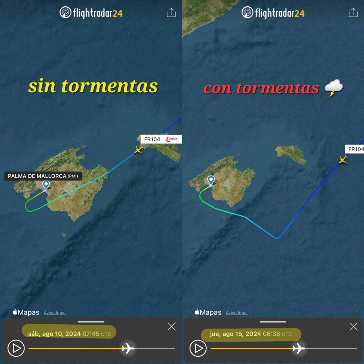 controladores's tweet photo. Valga este tuit en modo EPI y BLAS para explicarte, irresponsable CM de @Ryanair_ES, la diferencia entre volar con tormentas o sin ellas.
Las propias tripulaciones de Ryanair, excelentes profesionales, solicitan desvíos para evitarlas por seguridad.
Pregunta a vuestras tripulaciones porqué hoy no operaban "como de costumbre". Imagino que andaran contentos con tu gracieta.
A ver si aprendes algo.
De nada.